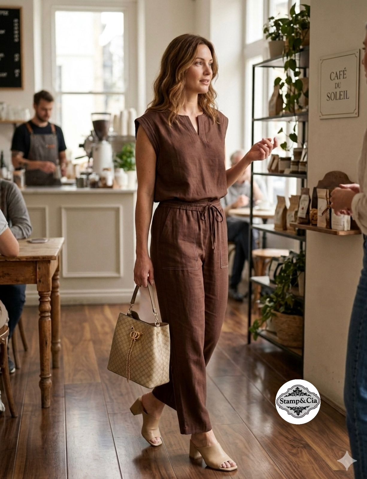 Conjunto Marrom Casual
