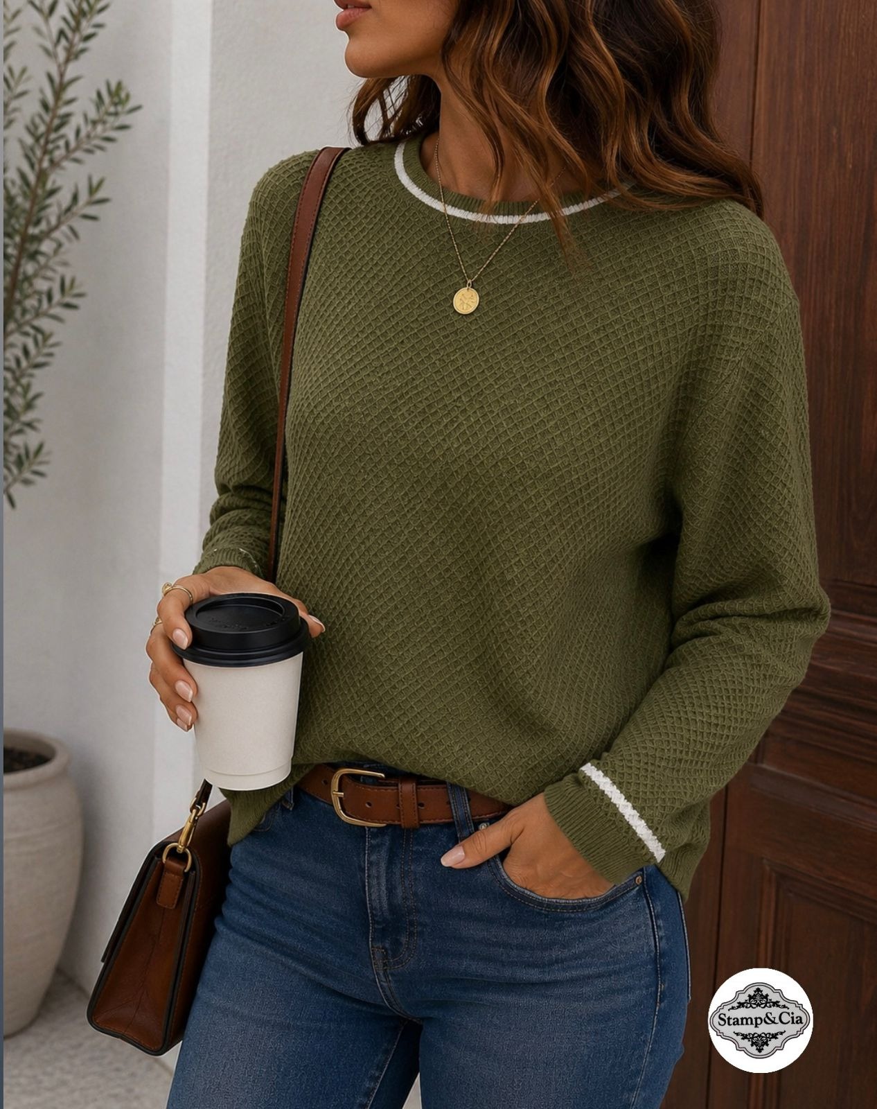 Blusa Tricot Verde Militar