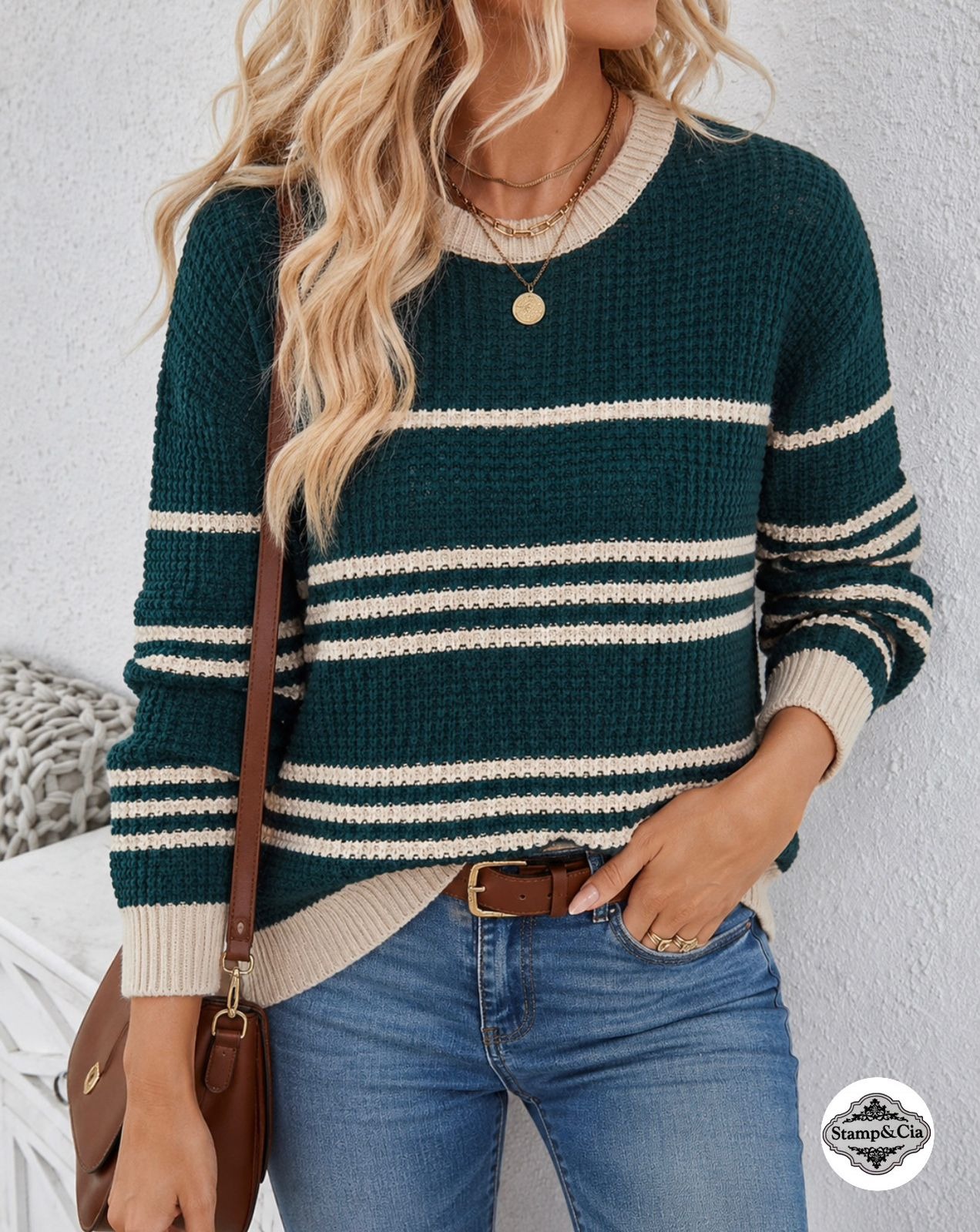 Blusa Tricot Listrada Verde