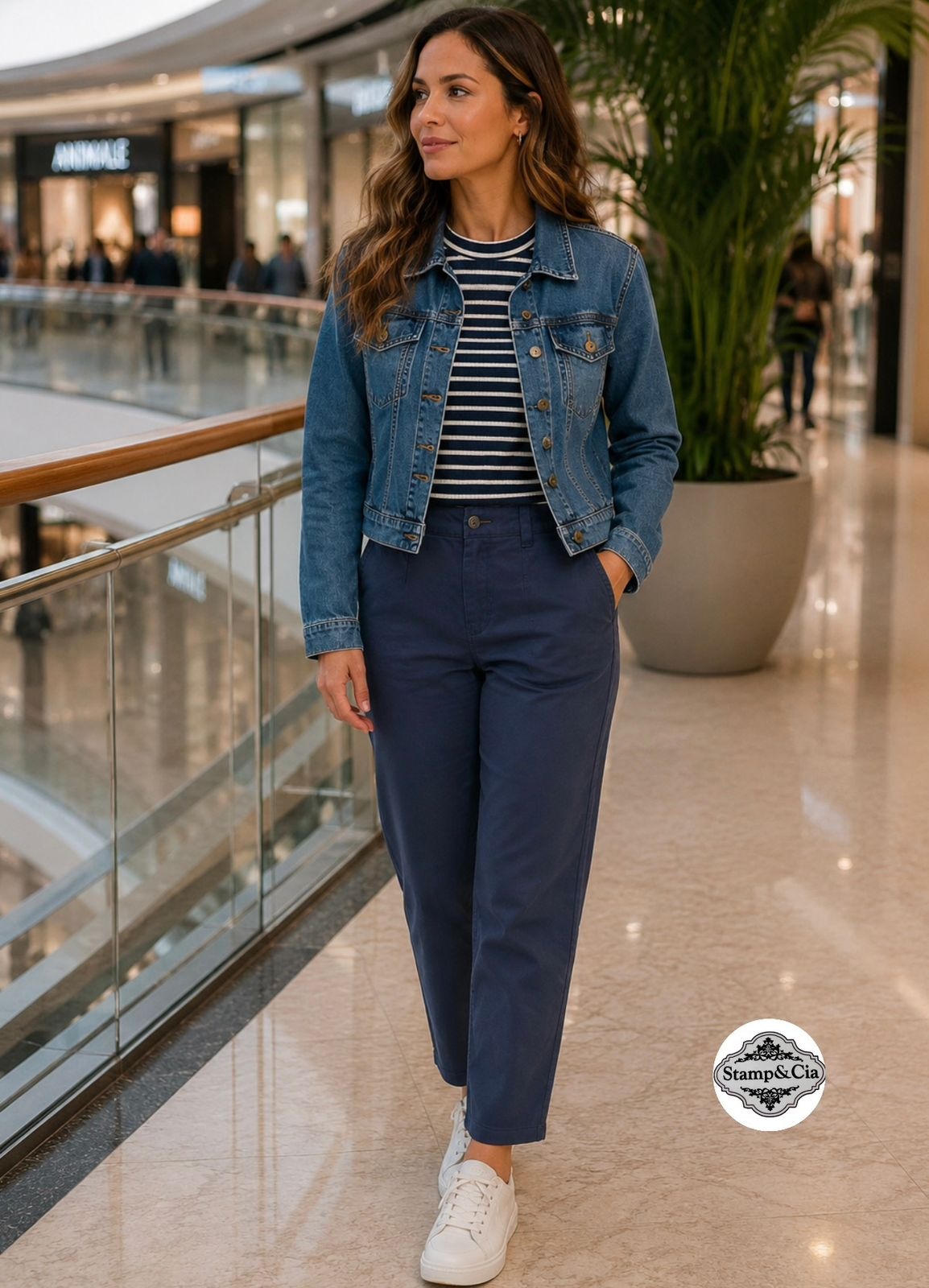 Jaqueta Jeans com Calça Azul