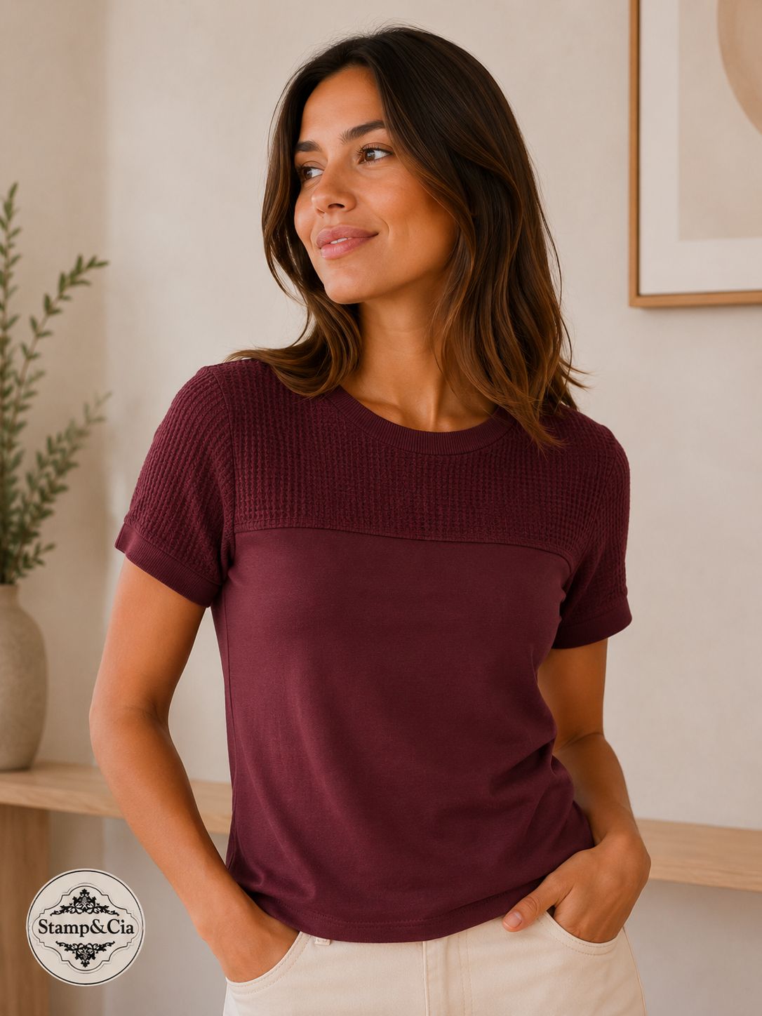 Blusa em malha Vinho