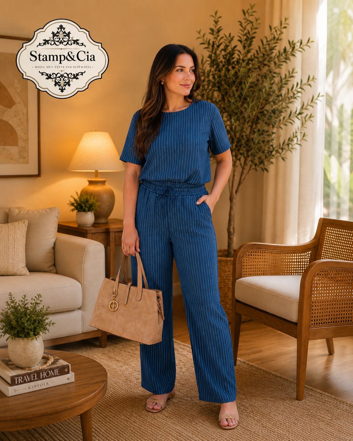 Conjunto Listrado Azul