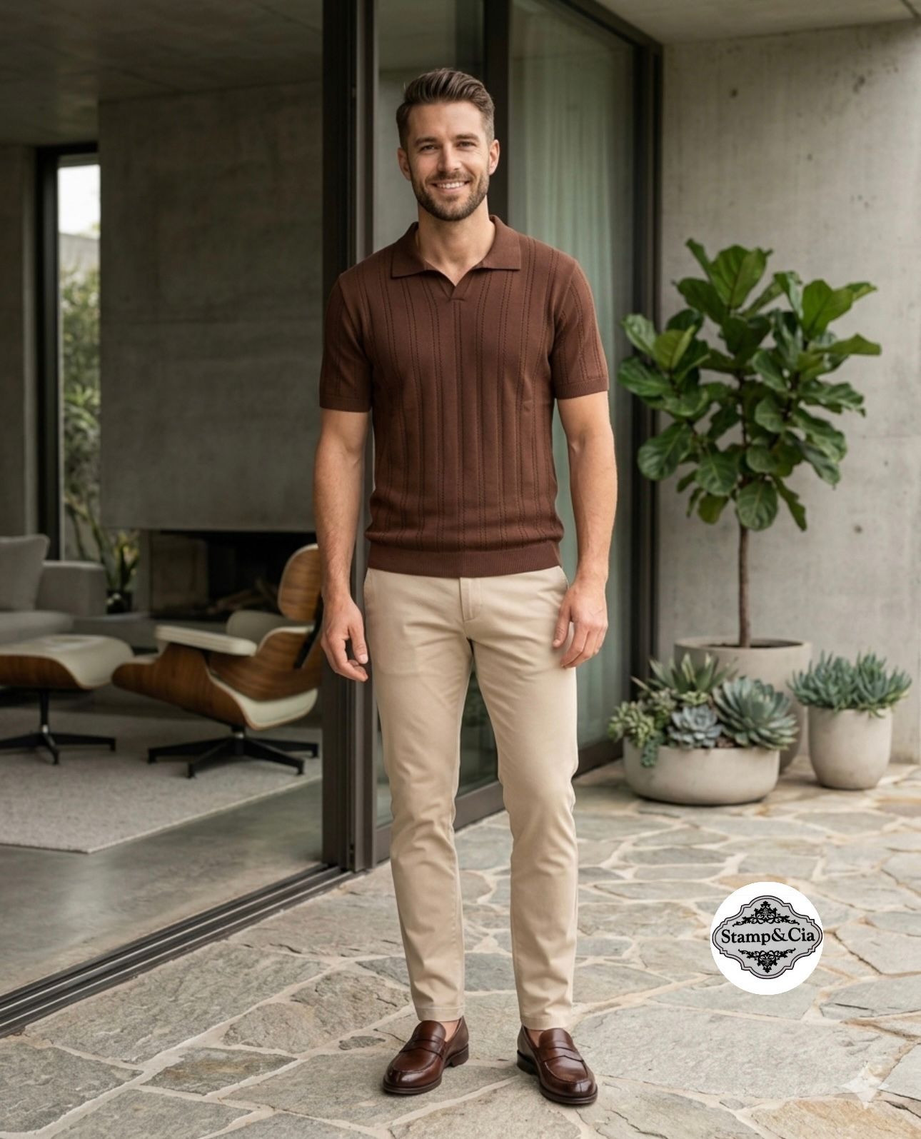 Camiseta Marrom Casual