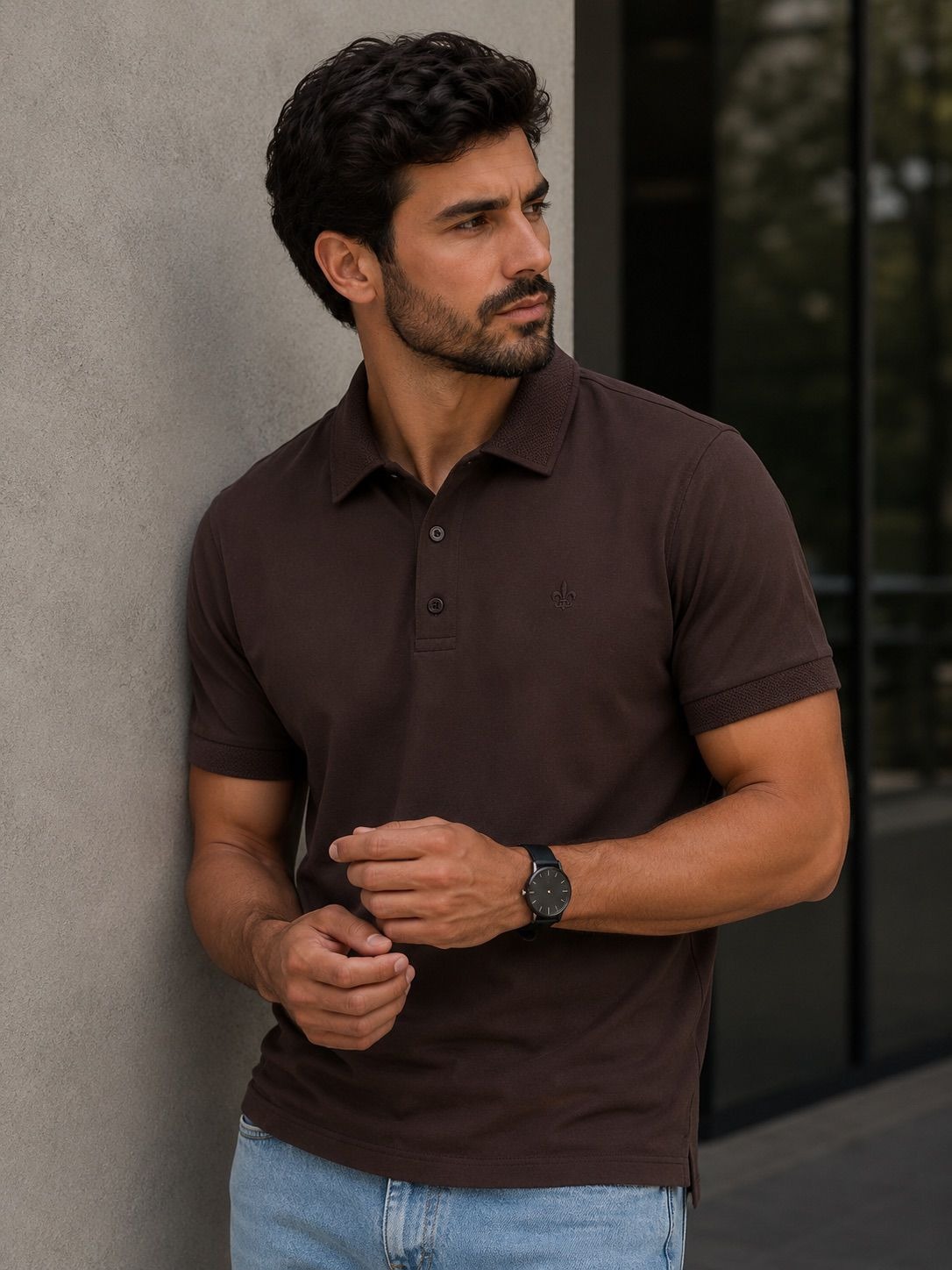 Polo Marrom Escuro