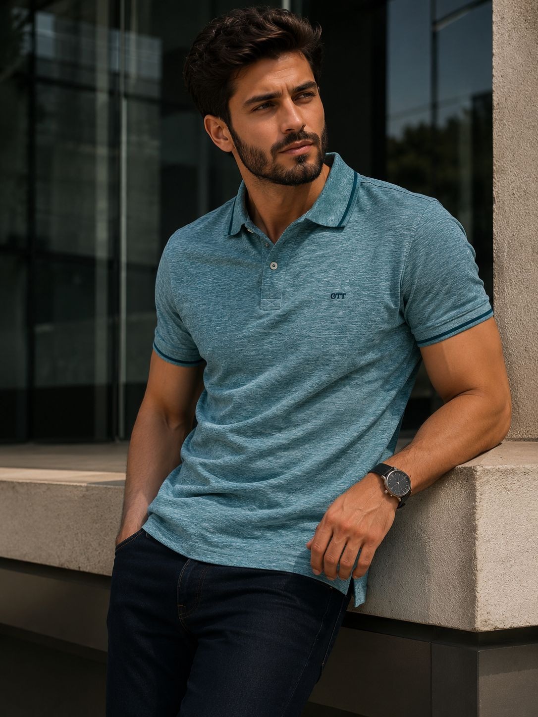 Polo Azul Mescla
